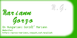 mariann gorzo business card